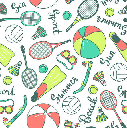 Sports equipment pattern.のイラスト素材