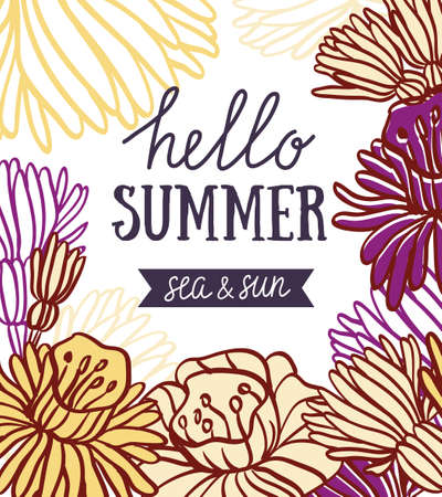 Hello summer banner.のイラスト素材