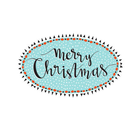 Hello December -  winter card with stylish lettering. Text and watercolor splashes isolated. Vector greeting card.のイラスト素材