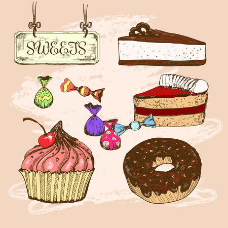 Sweets. Dessert.のイラスト素材