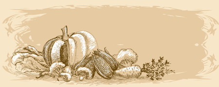 Collection of vegetablesのイラスト素材