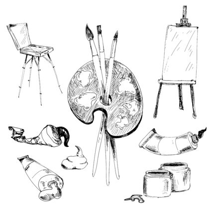 Accessories for painting.のイラスト素材