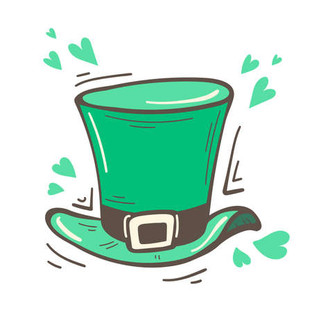 Saint Patricks Day hand drawn graphic illustration. Hatのイラスト素材