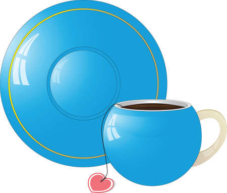 blue Cup and saucerのイラスト素材