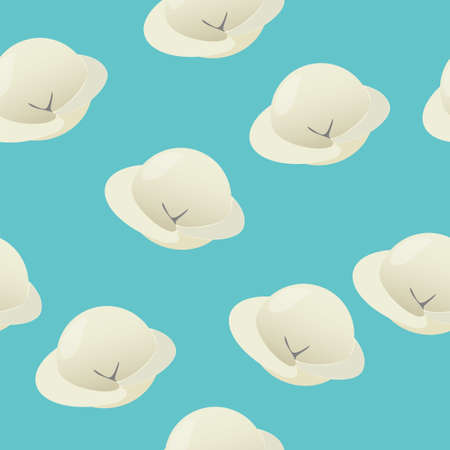 seamless, many dumplings, blue background,のイラスト素材