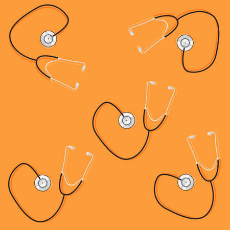 seamless, medical tool, many phonendoscopesのイラスト素材