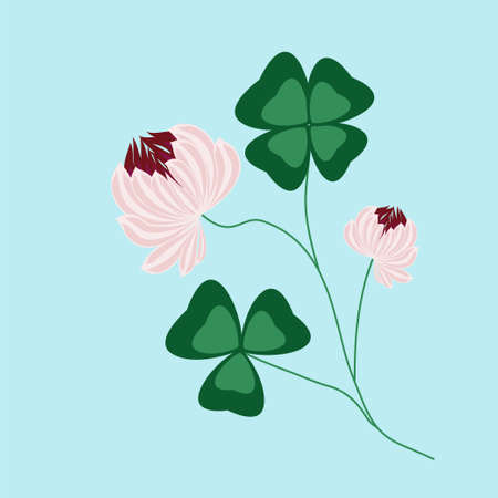 card with shamrock on a blue backgroundÂのイラスト素材