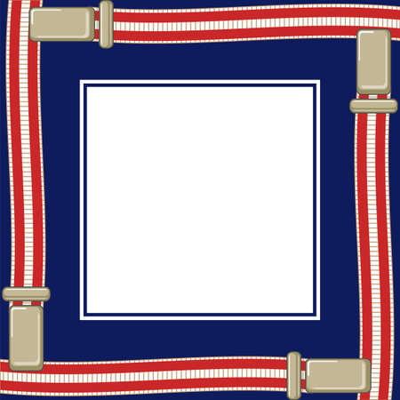 text box on a dark blue background and suspenders for trousersÂのイラスト素材