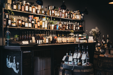 East London Liquor Company stand at Borough Market, one of the largest and oldest food markets in London.のeditorial素材