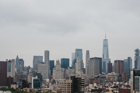 New York, USA - May 28, 2018: Aerial view of New York skyline and attractions. New York is one of the most visited cities in the world.のeditorial素材