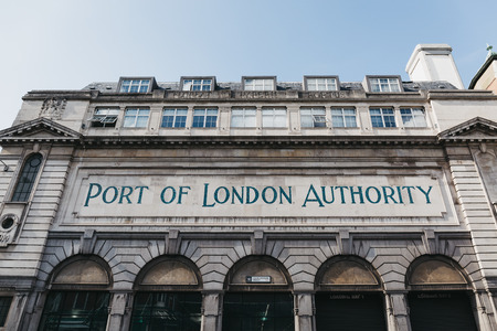 London, UK - June 03, 2017: Facade of the Port of London Authority building, a self-funding public trust established by the Port of London Act 1908 to govern the Port of London.のeditorial素材