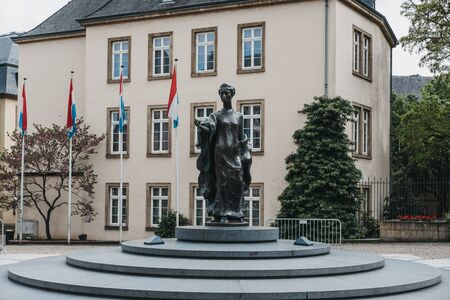 Luxembourg City, Luxembourg - May 19. 2019: Statue of Grand Duchess Charlotte at the Place Clairefontaine in Luxembourg City, the capital of the small European nation with same name.のeditorial素材