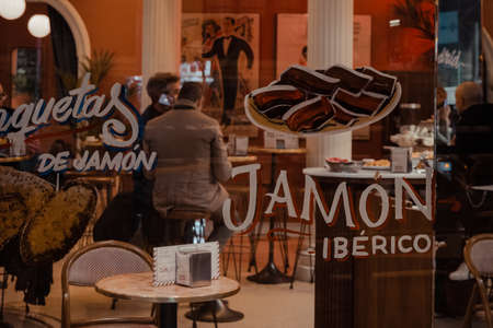 Madrid, Spain - January 26, 2020: Jamon Iberico (のeditorial素材