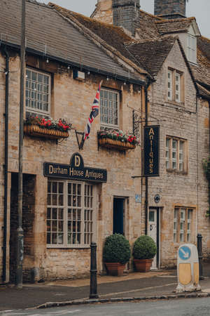 Stow-on-the-Wold, UK - July 6, 2020: Facade of the Durham House Antiques in Stow-on-the-Wold, a...
