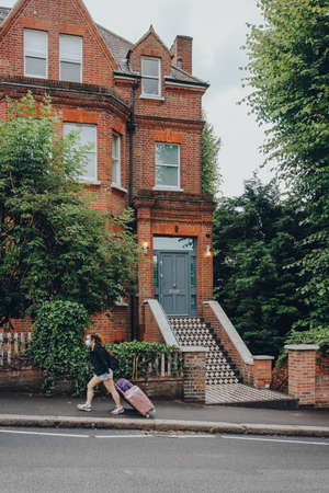 London, UK - July 02, 2020: Traditional English house in Hampstead, an affluent area of London...