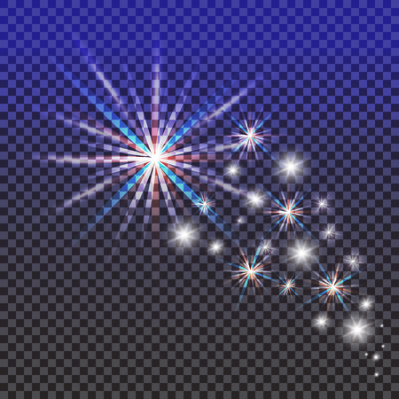 A bright comet with . Falling Star. Glow light effect. Vector illustration. EPS 10のイラスト素材