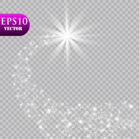 A bright comet with . Falling Star. Glow light effect. Vector illustration. EPS 10のイラスト素材