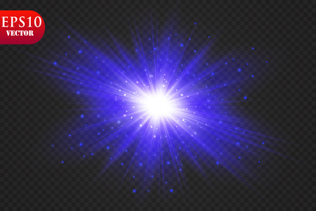 Light effect. Star burst with sparkles. Blue glitter texture. Eps 10のイラスト素材