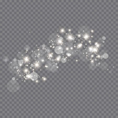 Glow light effect. Cloud of glittering dust. Vector illustration. Christmas flash Conceptのイラスト素材