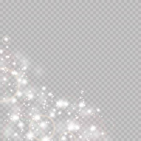Glow light effect. Cloud of glittering dust. Vector illustration. Christmas flash Conceptのイラスト素材