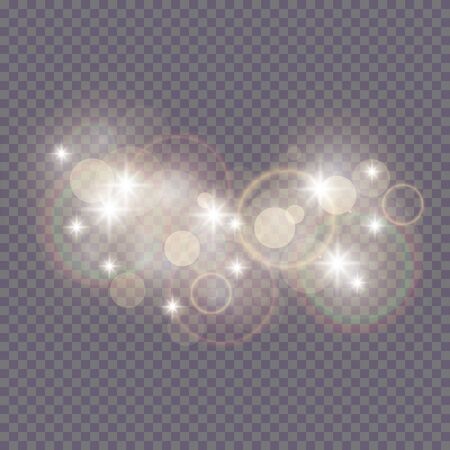 Glow light effect. Cloud of glittering dust. Vector illustration. Christmas flash Conceptのイラスト素材
