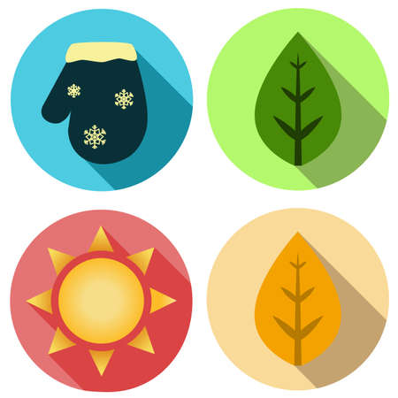 Four seasons icon symbol vector illustration. Weather forecastのイラスト素材