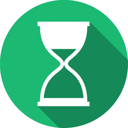 hourglass green icon round flat styleのイラスト素材