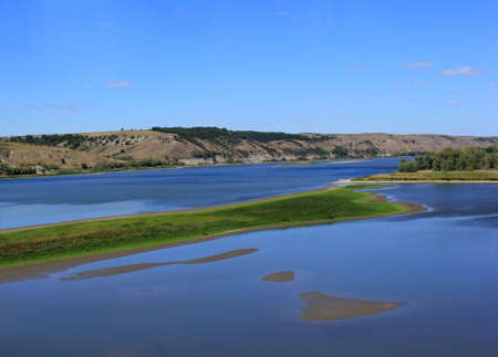 Landscape with the riverの写真素材