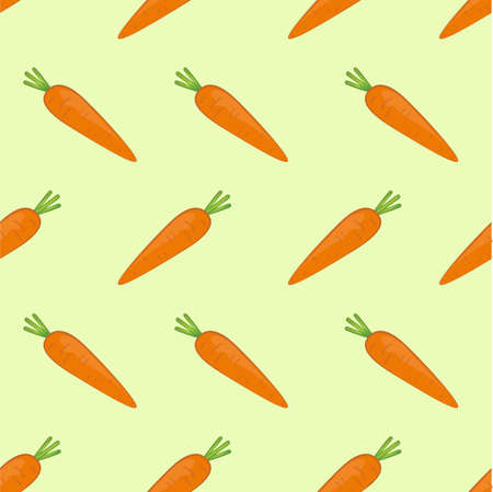 Seamless pattern with orange carrots. Vegetable summer pattern, colorful print for design.