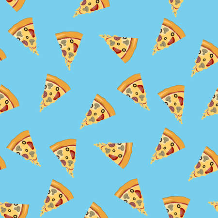 Pizza slice seamless patternのイラスト素材