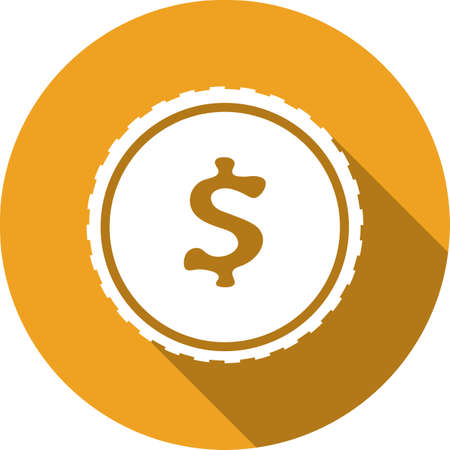 Dollar sign round vector icon with long shadowのイラスト素材