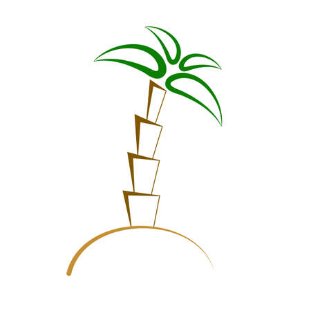 Palm isolated minimal single flat linear icon. Resort line vector icon flat design.のイラスト素材