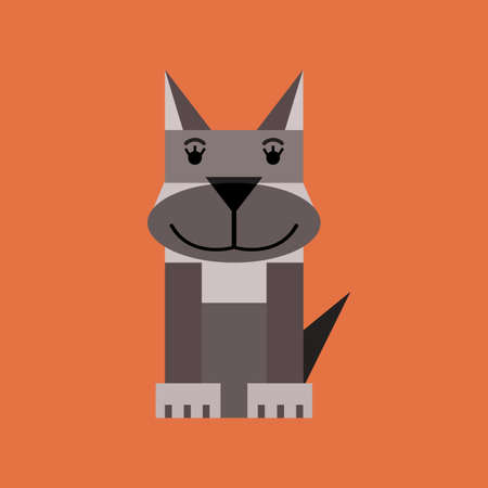 Dog vector icon. Wolf iconのイラスト素材