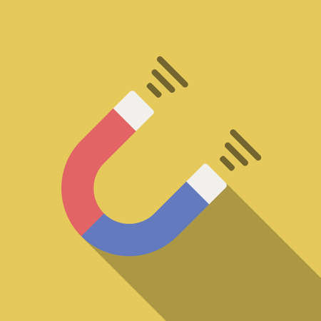 Magnet icon in a flat style with shadowのイラスト素材