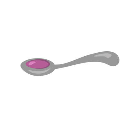 colored spoon icon with syrup on white backgroundのイラスト素材