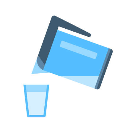 Icon poured from a jug into a glassのイラスト素材