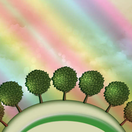 Illustration background of treesの写真素材