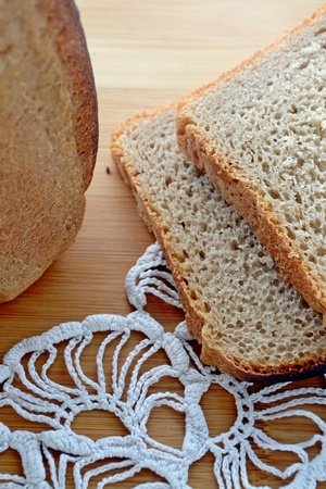Bread on a napkin  Photo の写真素材