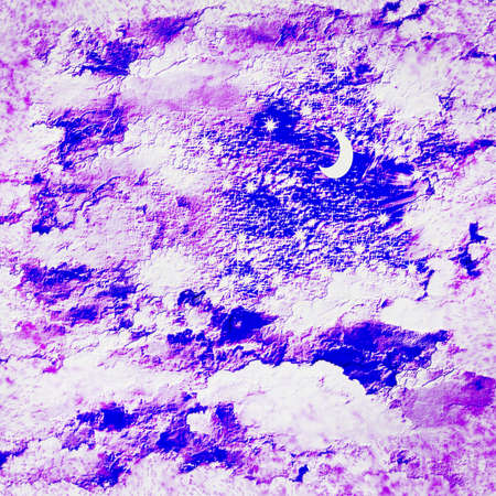 Illustration of the sky with cloudsの写真素材