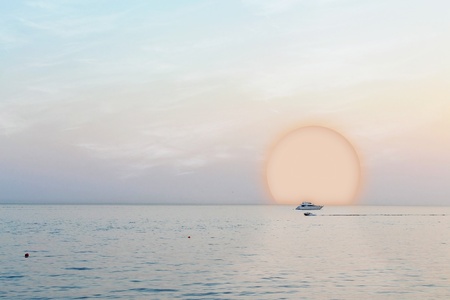 Seascape. Sunset. Photo.の写真素材