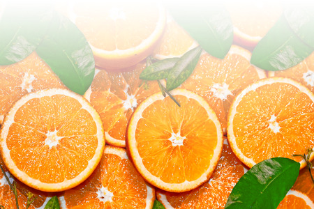 Background from slices of yellow fruit tangerine