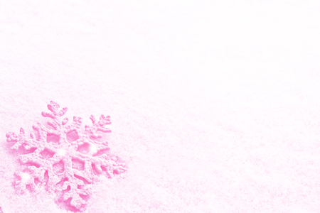 White fluffy snowflakes on snow. Winter christmas background.の写真素材