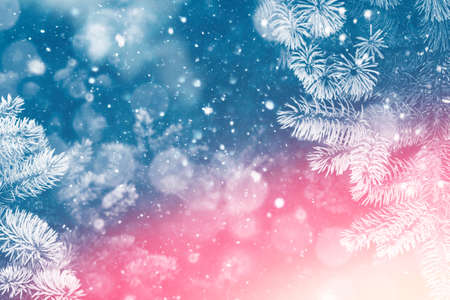 toy. Christmas abstract colorful festive background. greeting card. Winter landscape.の写真素材