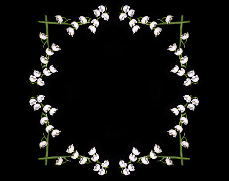 Lily of the valley flower on black background. natureの写真素材