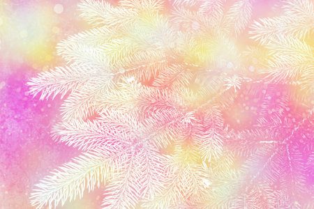 Blurred. Christmas tree in the snow. greeting card. winterの写真素材