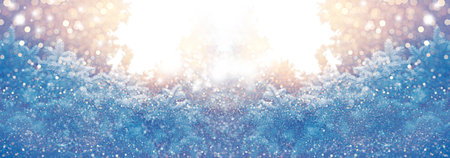 Blurred. Christmas tree in the snow. greeting card. winterの写真素材