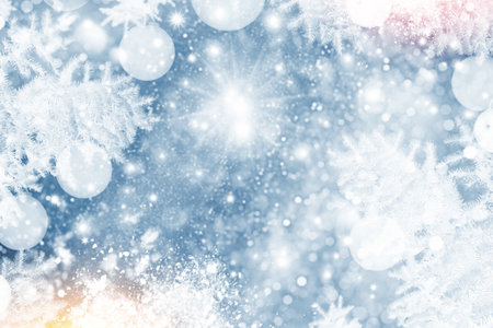 toy. Christmas abstract colorful festive background. greeting card Winter landscape.の写真素材