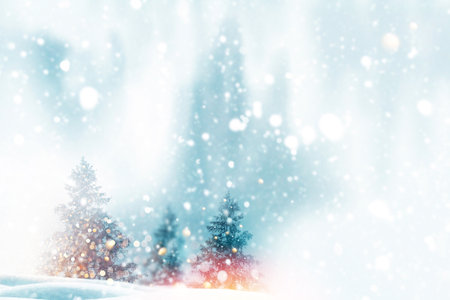 New Years Eve. Landscapes. Frozen winter forest with snow covered trees. outdoorの写真素材