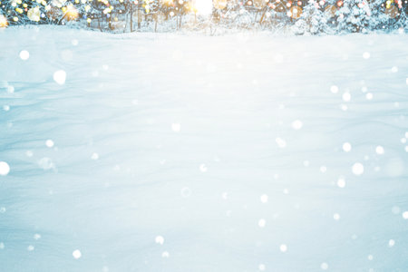 Blurred. Landscapes. Frozen winter forest with snow covered trees. outdoor. landscapeの写真素材