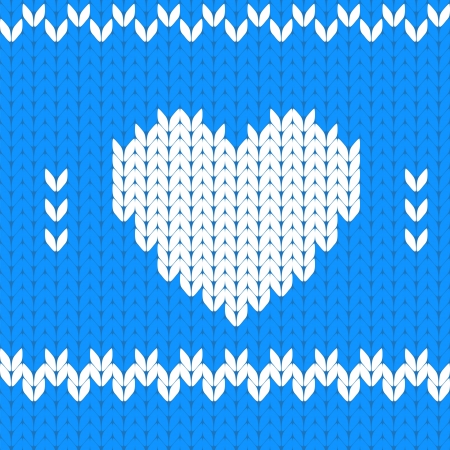 Knitted textile decorative valentine heartのイラスト素材